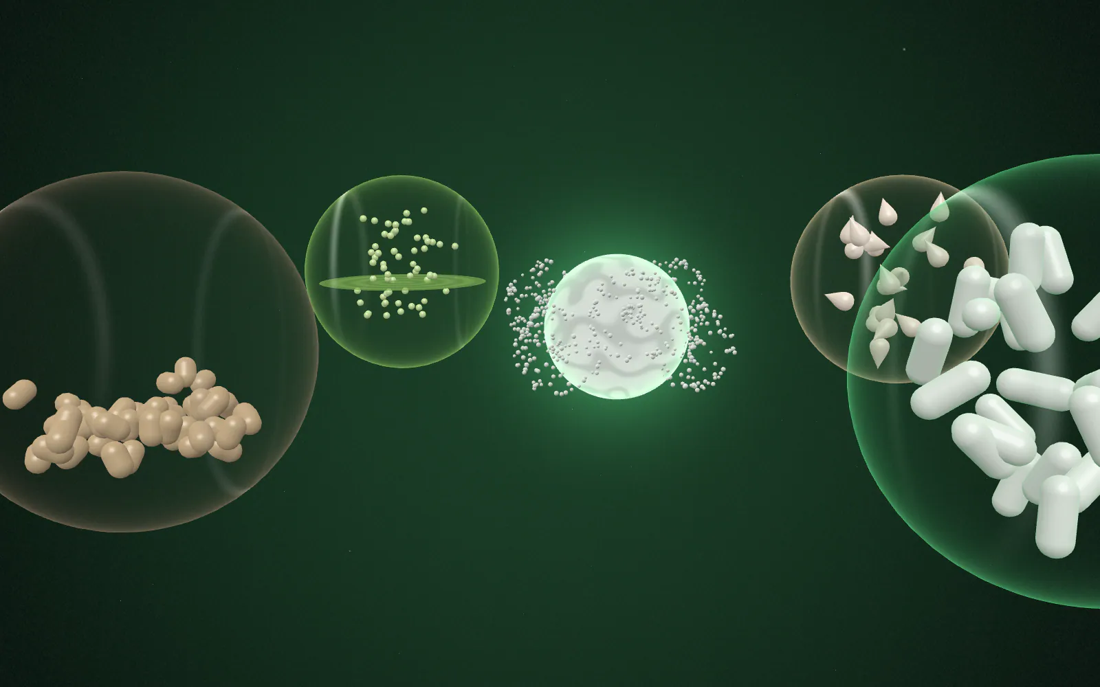 The ingredient transforms between engineered formats while the application world turns around it.