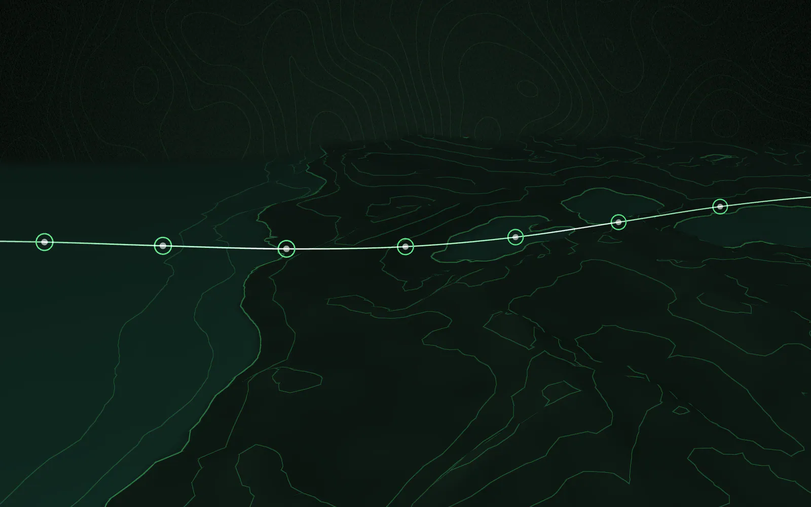 The completed chain of eleven events glows as one continuous line from farm cluster to customer.