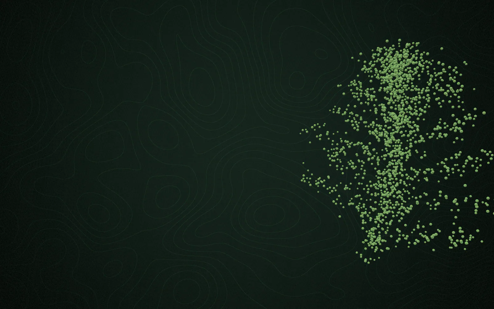 The plant breaks into fragments that flow into a clear extraction liquid.