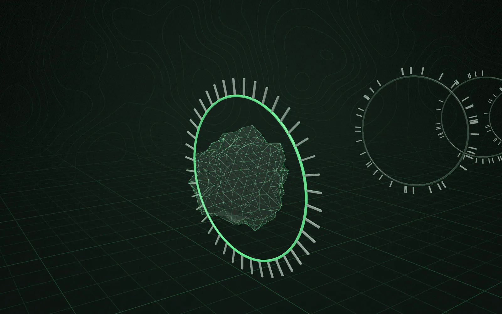 Step 1 of 10, Cultivation: the sample passes through ring 1, which locks and turns luminous; the sample grows smoother and more defined.