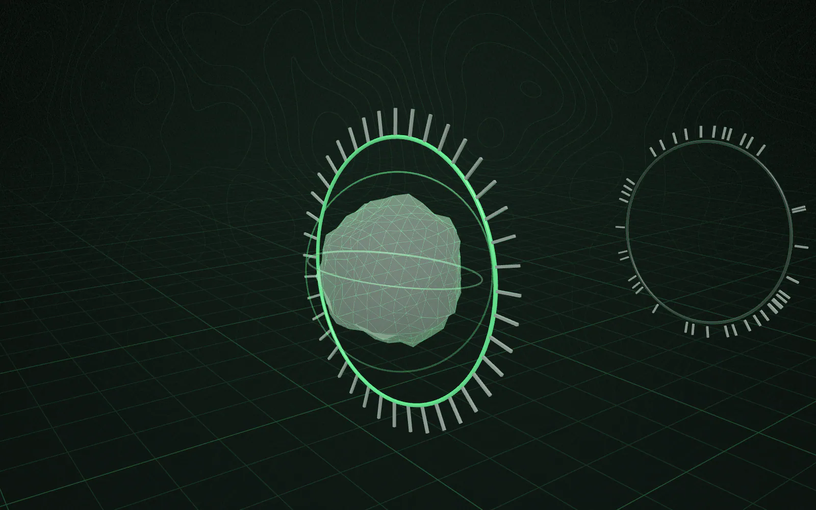 Step 5 of 10, Extraction Design: the sample passes through ring 5, which locks and turns luminous; the sample grows smoother and more defined.