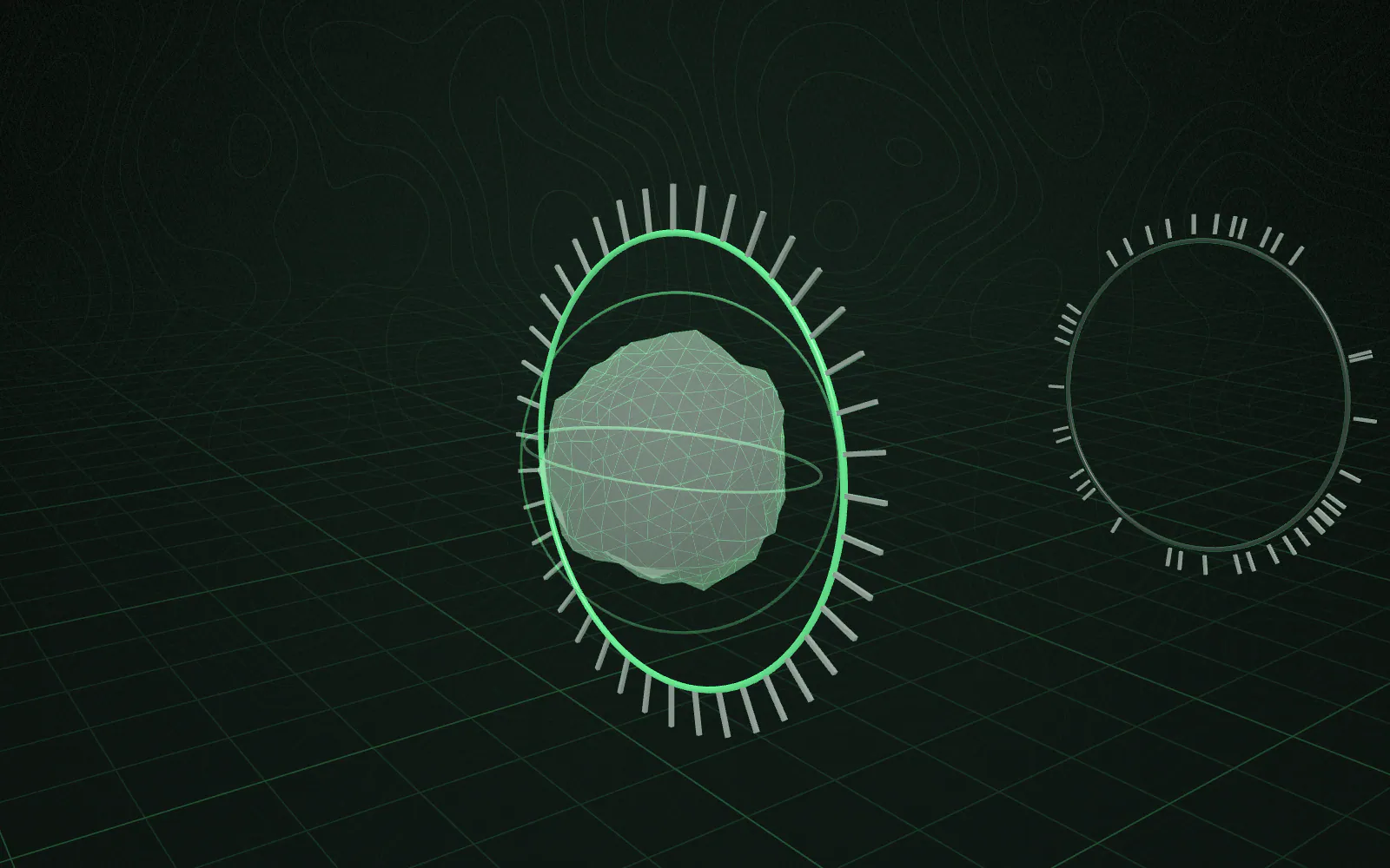 Step 5 of 10, Extraction Design: the sample passes through ring 5, which locks and turns luminous; the sample grows smoother and more defined.